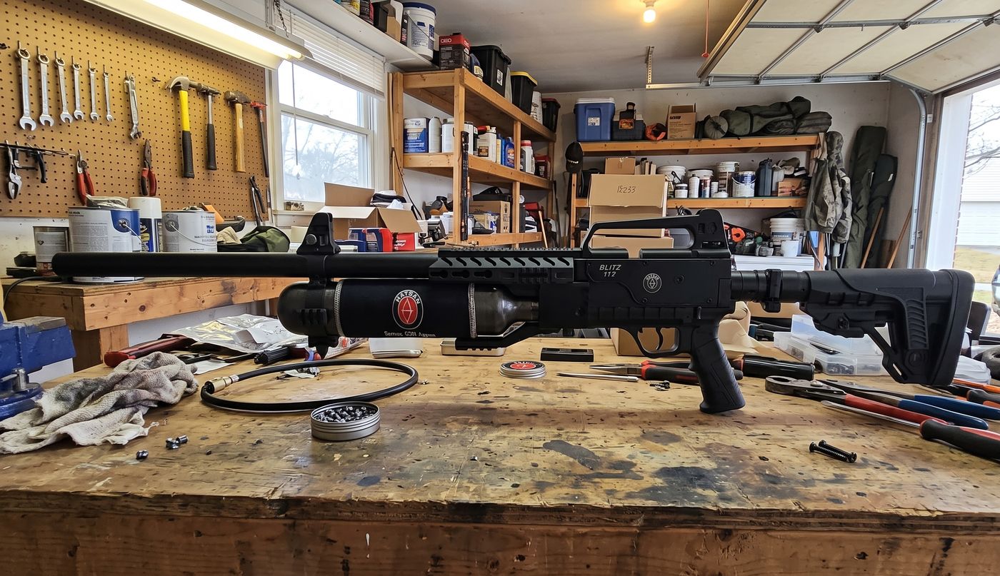 Black pellet air rifle